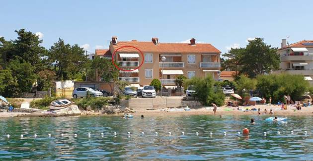 Apartment Tiha Lili 3 – 10 m vom Strand, Meerblick