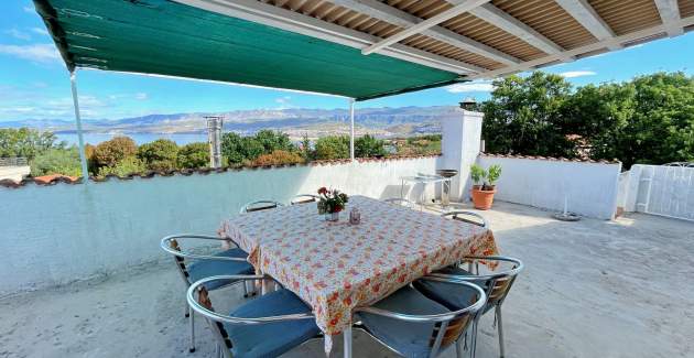 Apartment Srdoc – Terrasse und Meerblick