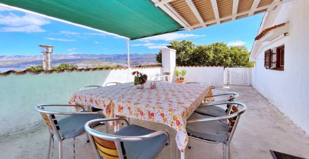 Apartment Srdoc – Terrasse und Meerblick