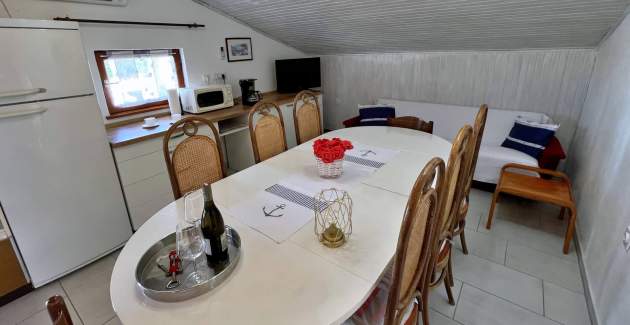 Apartment Srdoc – Terrasse und Meerblick
