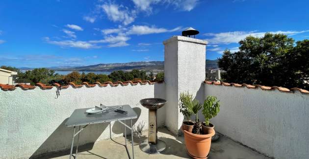 Apartment Srdoc – Terrasse und Meerblick