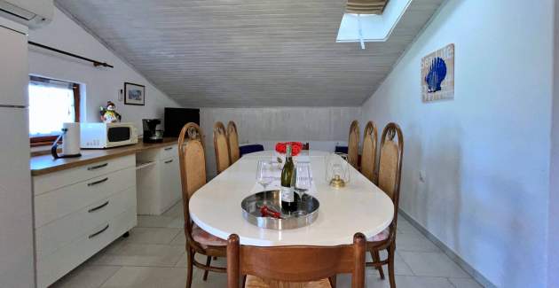 Apartment Srdoc – Terrasse und Meerblick