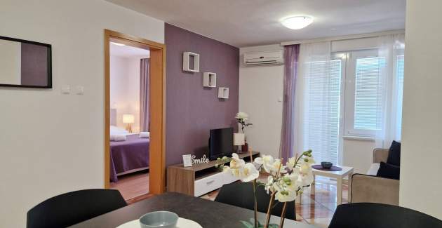 Apartment Brnic AQ 1 – mit Balkon, 90 m vom Strand entfernt